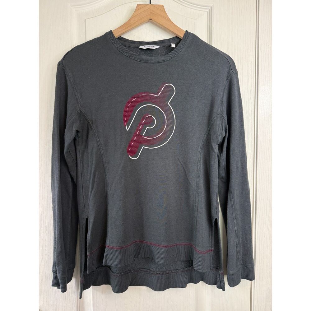 Peloton Sweatshirt Womens XS Gray Logo Crewneck Long Sleeve Pullover Soft